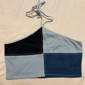 Blue Blush Denim Denim Crop Top